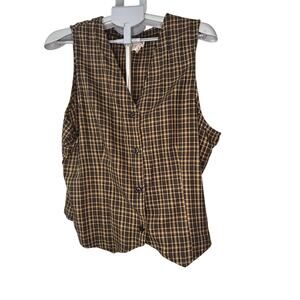 Bon Worth Vintage Plaid Vest Womens' Size Large